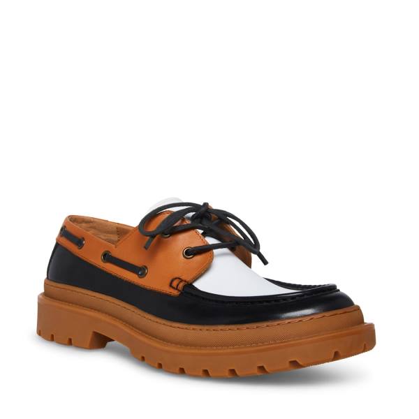 Trampki Męskie Steve Madden Bane Cognac Czarne Brązowe | SM-209ZF