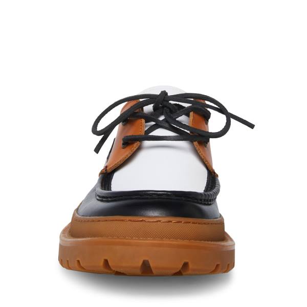 Trampki Męskie Steve Madden Bane Cognac Czarne Brązowe | SM-209ZF