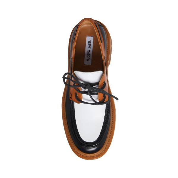 Trampki Męskie Steve Madden Bane Cognac Czarne Brązowe | SM-209ZF