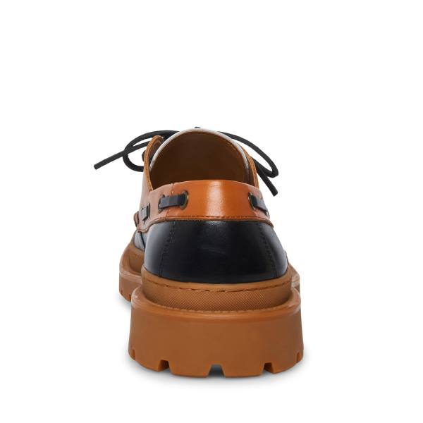 Trampki Męskie Steve Madden Bane Cognac Czarne Brązowe | SM-209ZF