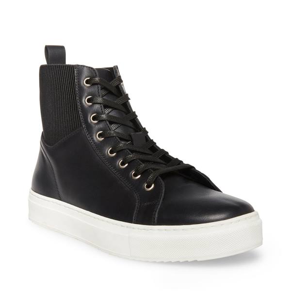 Trampki Męskie Steve Madden Dante Skórzane Czarne | SM-056WP