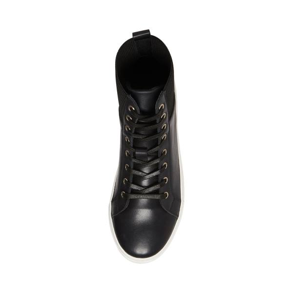 Trampki Męskie Steve Madden Dante Skórzane Czarne | SM-056WP