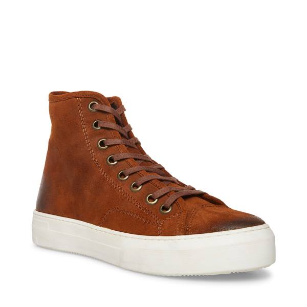 Trampki Męskie Steve Madden Forte Cognac Zamszowe Brązowe | SM-961JN