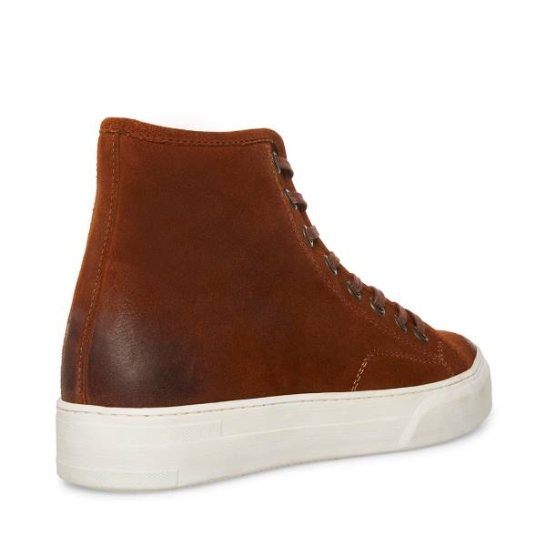 Trampki Męskie Steve Madden Forte Cognac Zamszowe Brązowe | SM-961JN