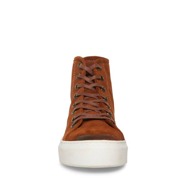 Trampki Męskie Steve Madden Forte Cognac Zamszowe Brązowe | SM-961JN