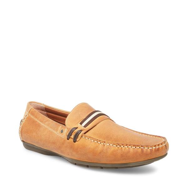 Trampki Męskie Steve Madden Grab Tan Skórzane Brązowe | SM-573FU