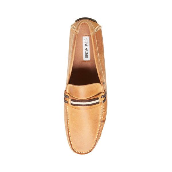 Trampki Męskie Steve Madden Grab Tan Skórzane Brązowe | SM-573FU