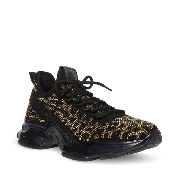 Trampki Męskie Steve Madden Maxx Czarne Złote | SM-916XW