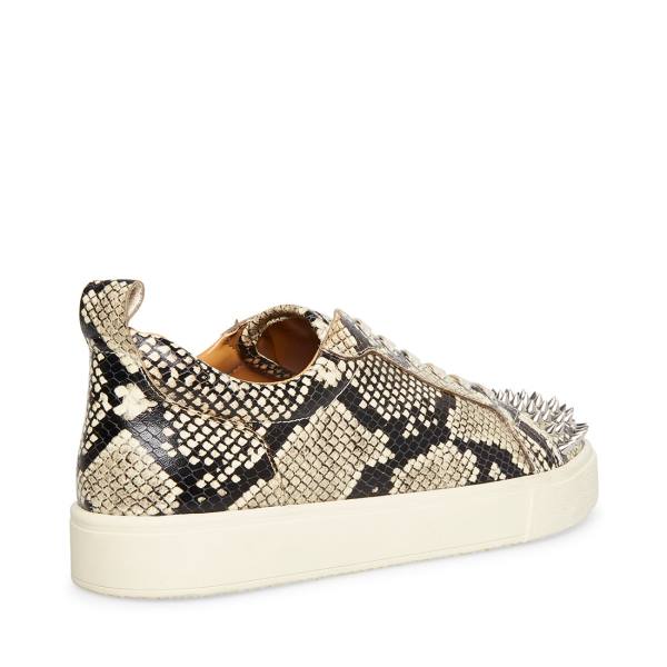 Trampki Męskie Steve Madden Portall Natural Snake Beżowe Wąż | SM-076NU