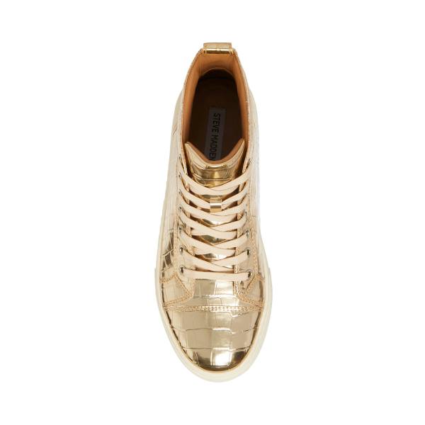Trampki Męskie Steve Madden Promoter-c Crocodile Złote | SM-948OI