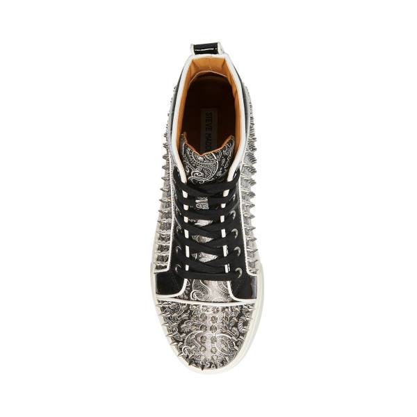 Trampki Męskie Steve Madden Promoter-s Czarne Srebrne | SM-148OJ