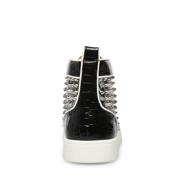 Trampki Męskie Steve Madden Promoter-s Czarne Srebrne | SM-148OJ