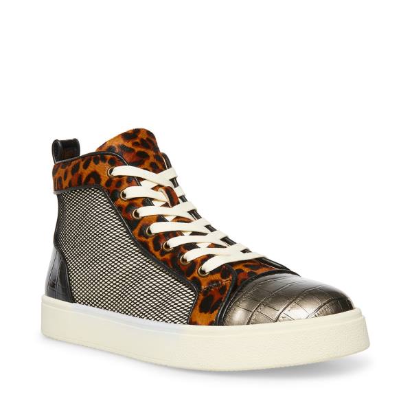 Trampki Męskie Steve Madden Promoter-s Leopard Czarne Panterka | SM-769KB
