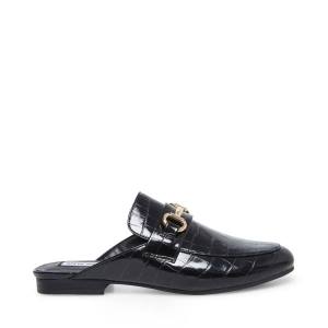 Buty Płaskie Damskie Steve Madden Kandi Crocodile Czarne | SM-936PU