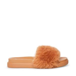Kapcie Damskie Steve Madden Delphina Tan Brązowe | SM-578TQ
