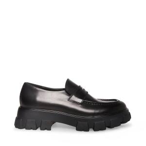 Mokasyny Męskie Steve Madden Centro Skórzane Czarne | SM-718KG
