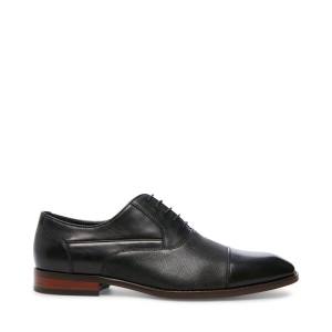 Mokasyny Męskie Steve Madden Proctor Skórzane Czarne | SM-104WU