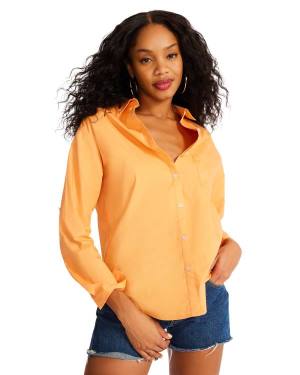 Najfatalniejszy Damskie Steve Madden Bright Button Down Pomarańczowe | SM-921UJ
