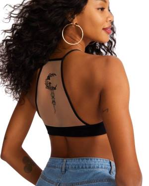 Najfatalniejszy Damskie Steve Madden Roo Mesh Bralette Czarne | SM-856UE