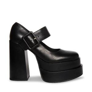 Szpilki Damskie Steve Madden Carly Skórzane Heel Czarne | SM-865QU