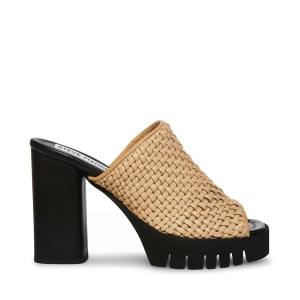 Szpilki Damskie Steve Madden Fayth Sand Skórzane Heel Brązowe | SM-402RK