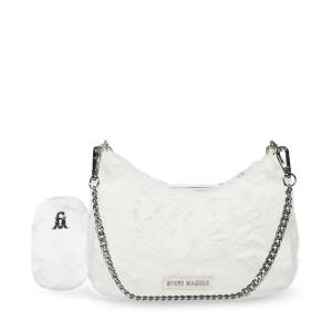 Torby Przez Ramię Damskie Steve Madden Bvital Faux Fur Białe | SM-275LQ