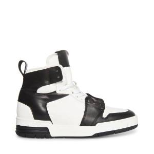 Trampki Damskie Steve Madden Bizzy Czarne Białe | SM-829GA