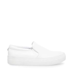 Trampki Damskie Steve Madden Gills Skórzane Białe | SM-640RN